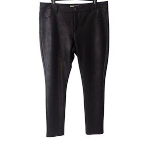 Dex Faux Leather Pants Black Sexy Hot Pants Crackle Look Womens 32 (38x28.5)